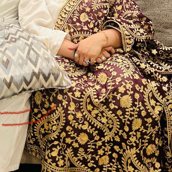 Women's Pure Georgette Embroidered Dupatta- Maroon - Picture 4 of 4